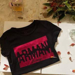 Armani black T-shirt metallic